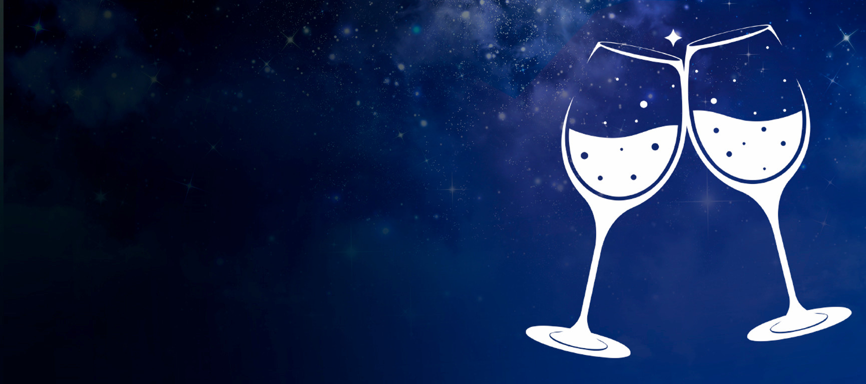 Two wine glasses toasting