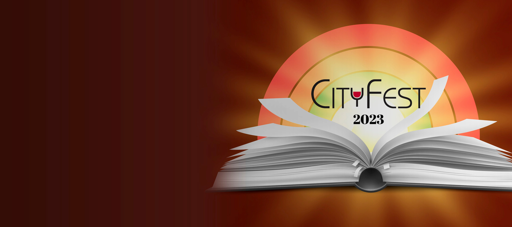 City Fest 2023 behind an open book