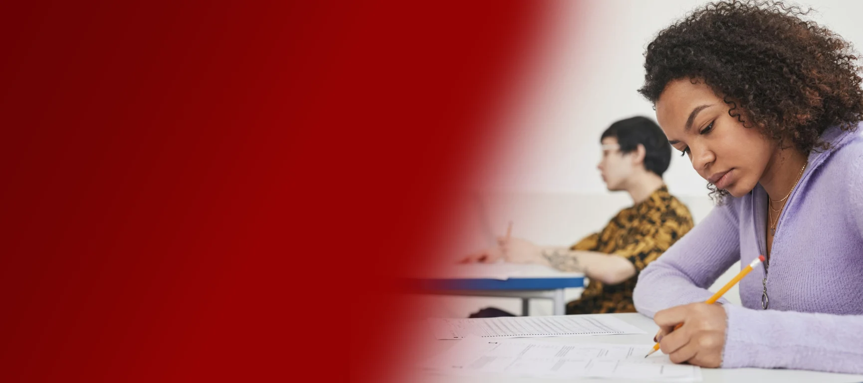 student taking finals
