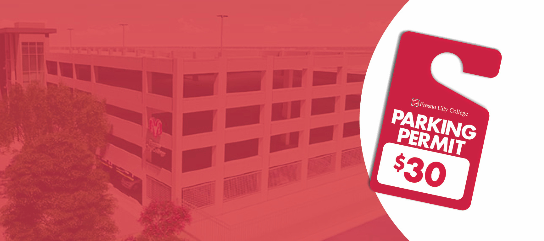 $30 parking permit and parking garage