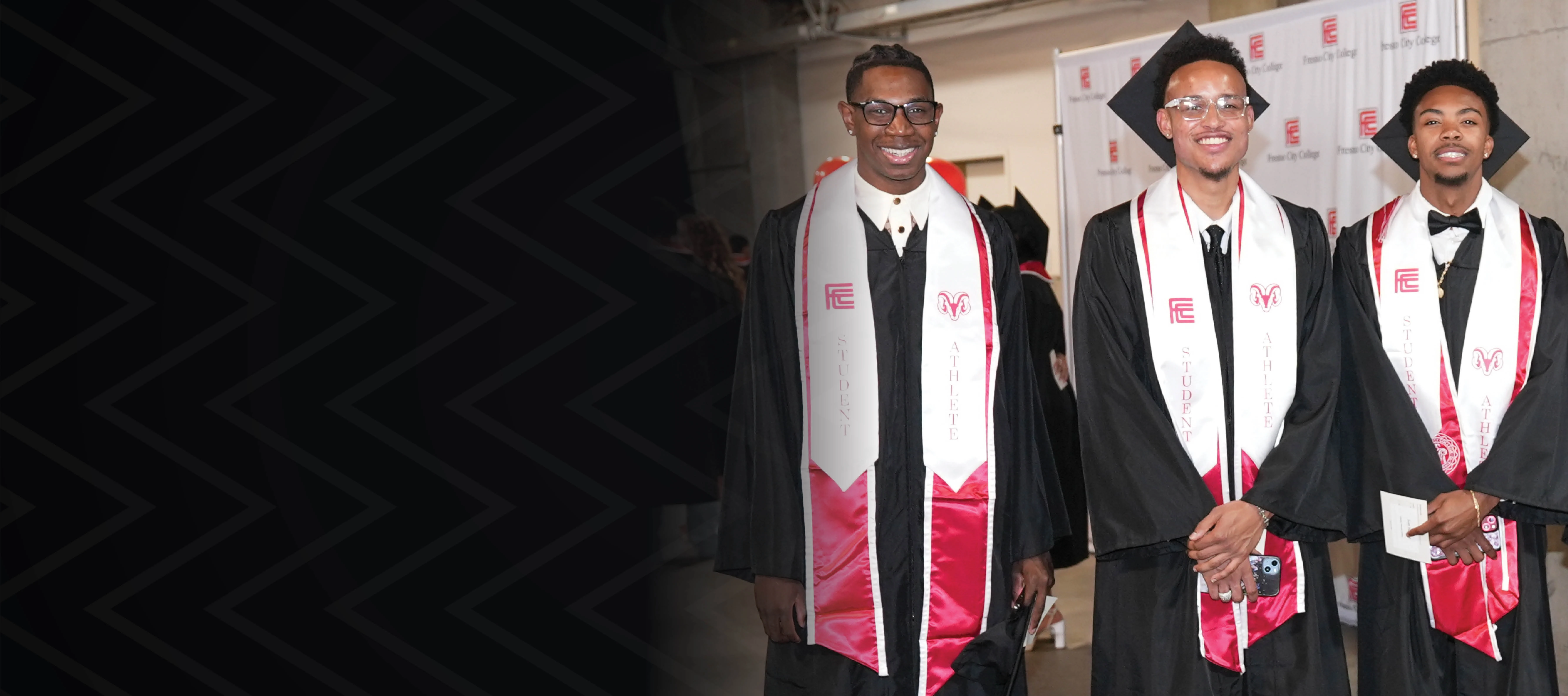 three black students graduating