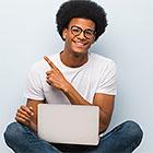 Student with laptop