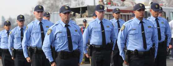 Police cadets attending graduation