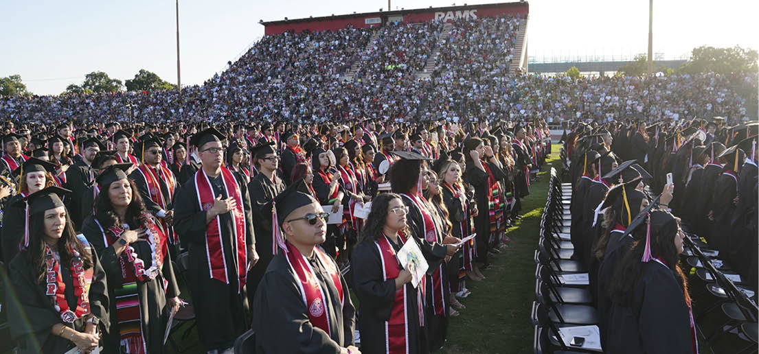 Students during commencement