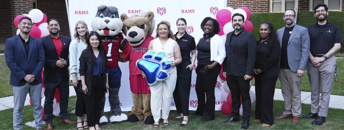 Transfer counselors, administration and sam the ram 