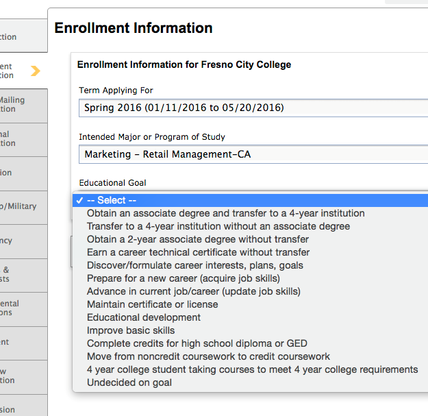 Enter Enrollment Information
