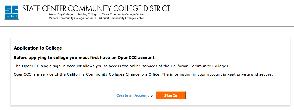 Create Open CCC account