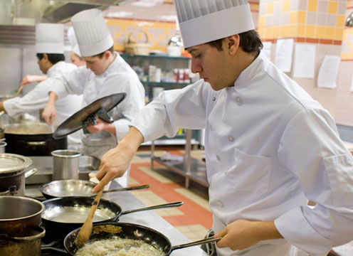 Chef cooking on the line