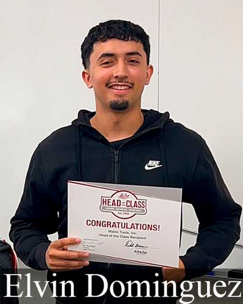 Head of Class Award recipient Elvin Dominguez