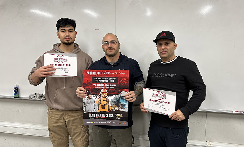 HVAC Class holding sponsor Purposebuilt banner