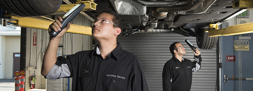 working under car