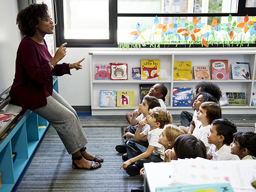 teaching in classroom