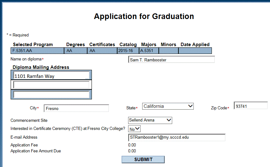 How to find the graduation application link on WebAdvisor (Grad App) First step of Second step of form for applying for graduation