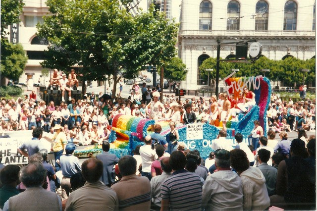 Fresno's float at the Miss Gay California Parade