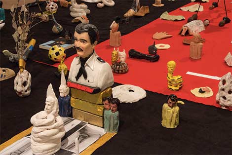 Christian Vargas, detail from Tianguis, 2018, mixed media installation. Courtesy of the artist.