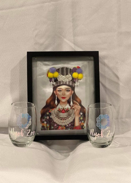 Hmong art and cups