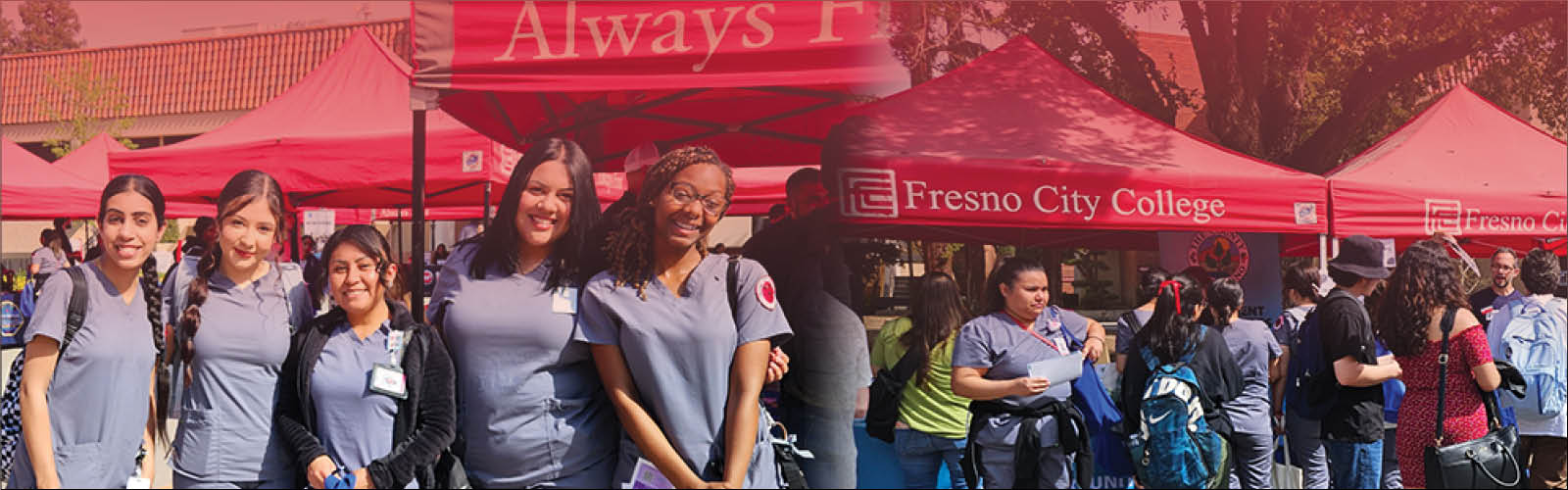 Students on Campus at Job Fair