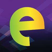 yellow e purple background