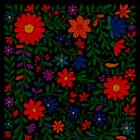 red floral design