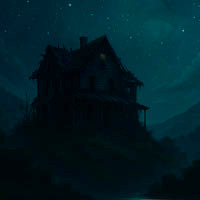 haunted house silhouette