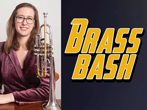 Gold lettering Brass Bash