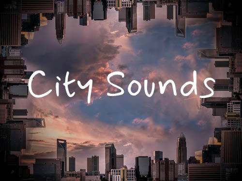 City Skyscape surrounding cloudy sky