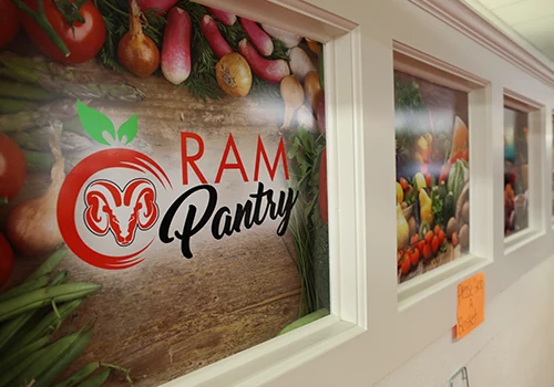 Ram Pantry entrance and logo