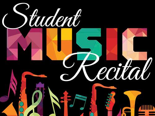 words student recital in patchwork of colors