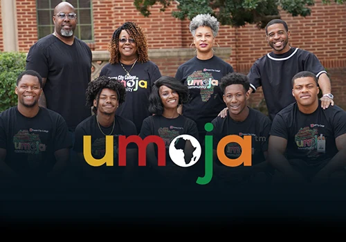 UMOJA staff and logo