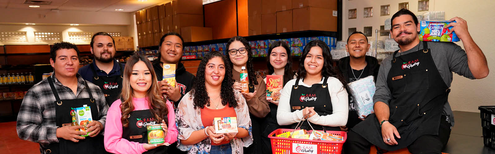 Students at the Ram Pantry