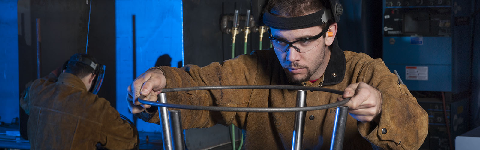 students welding