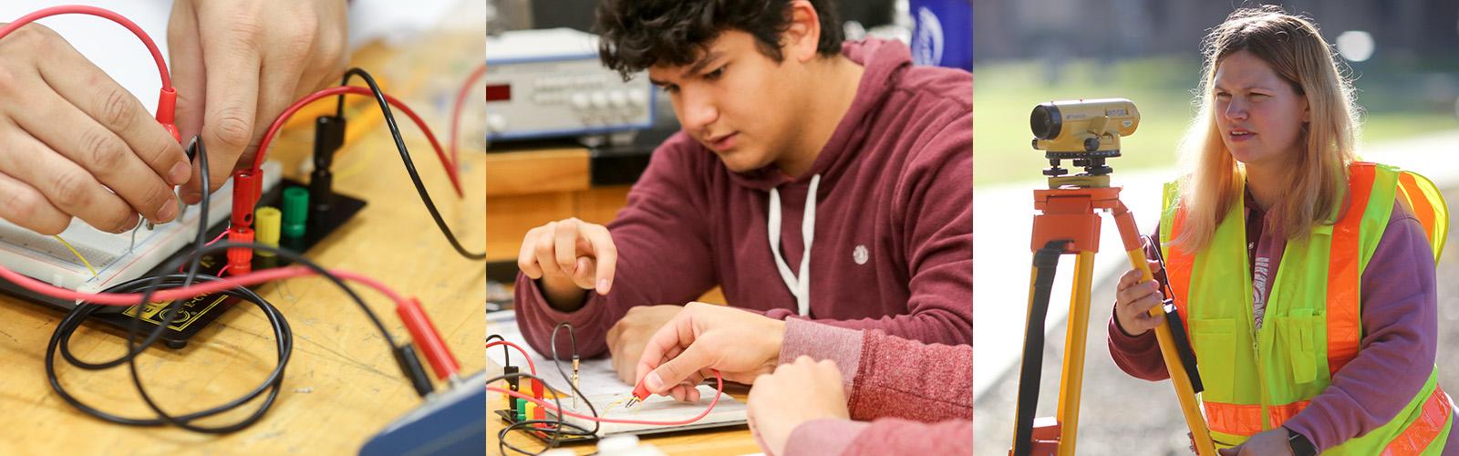 Engineering circuits project, Engineering circuits students, Engineering surveying student