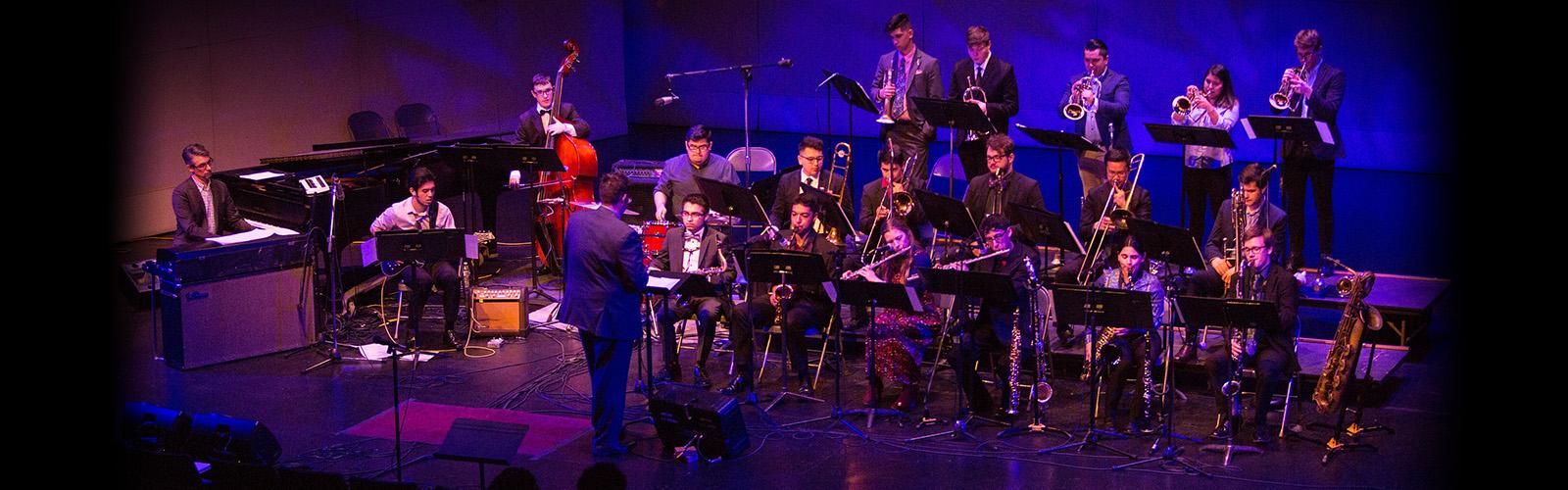 Fresno City College Jazz Band on stage