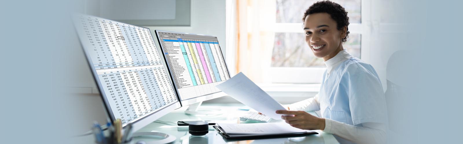 Woman working on computer