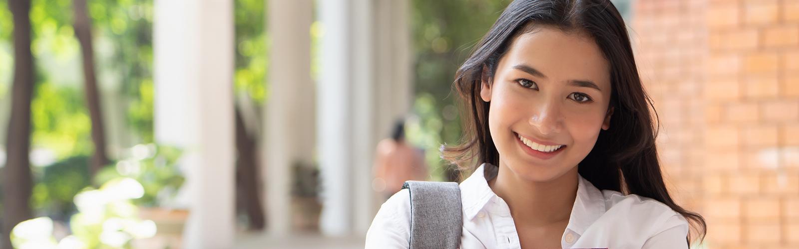 happy girl student