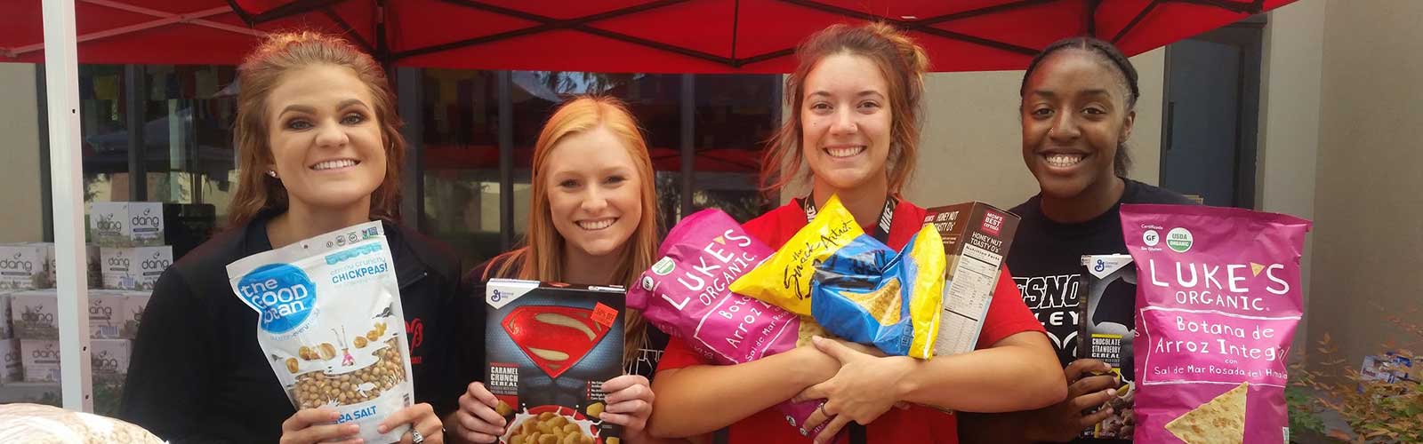 happy people with food