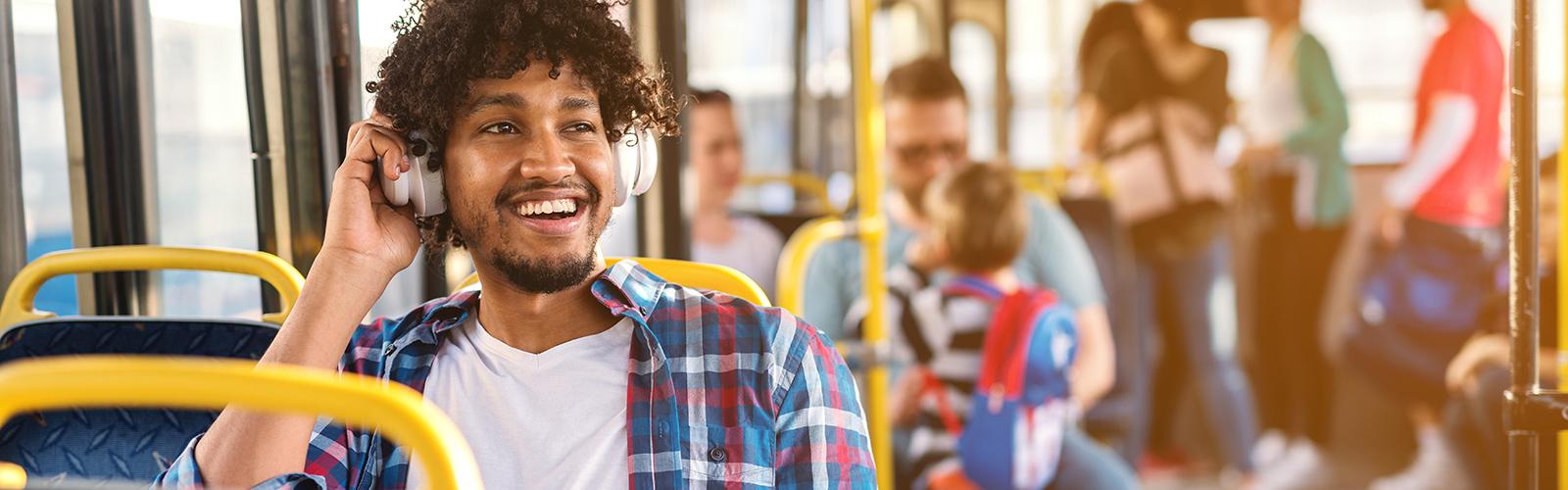 student on bus