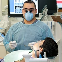 Dental Hygiene Student in clinic