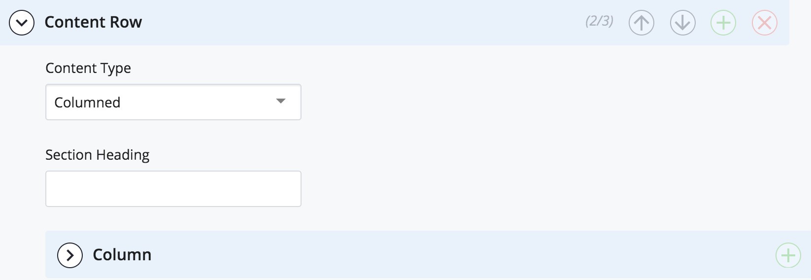 content row form