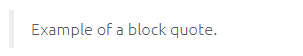 blockquote example