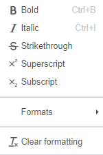 wysiwyg format menu