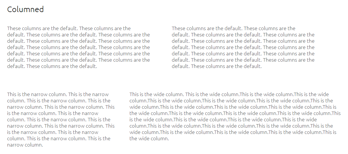 columns example wide vs narrow