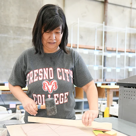 Hiromi in ceramics studio